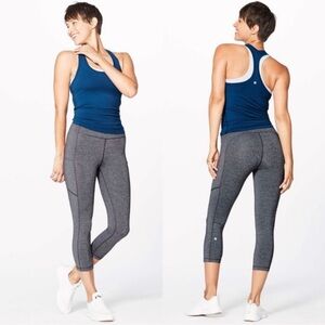 Lululemon Speed Up Crop (21") Heathered Black size 6